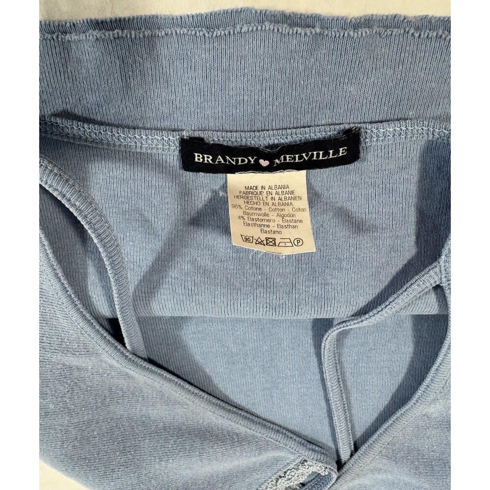 Brandy Melville Nicolette Lace Tank Blue Cropped OS - Picture 6 of 8